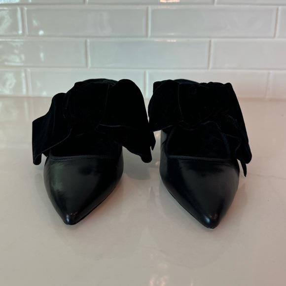 Tory Burch Black Leather Clara Mules Size 6M - Picture 4 of 12